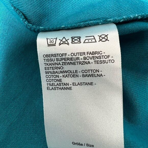 Women's Bonita Solid Teal Pockets Button Up Long Sleeve Jacket Size 44EU/12 US - Picture 8 of 15